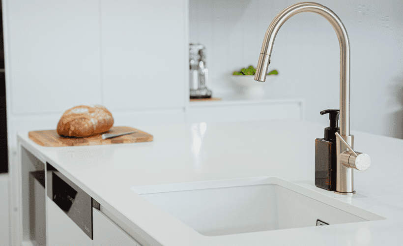 Undermount Sink installed into a stone benchtop